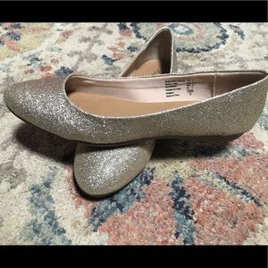Champagne Gold Glitter Flats Size 7